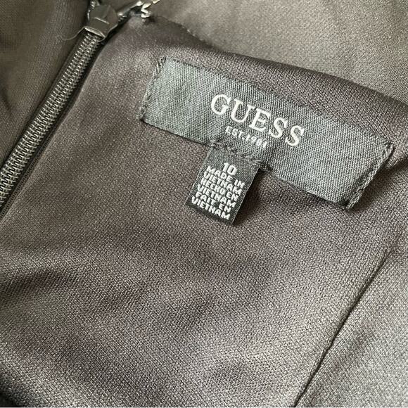 GUESS Women's Soft Touch Mini with Ruffle Detail Dress Black Sz 10 - Picture 7 of 11